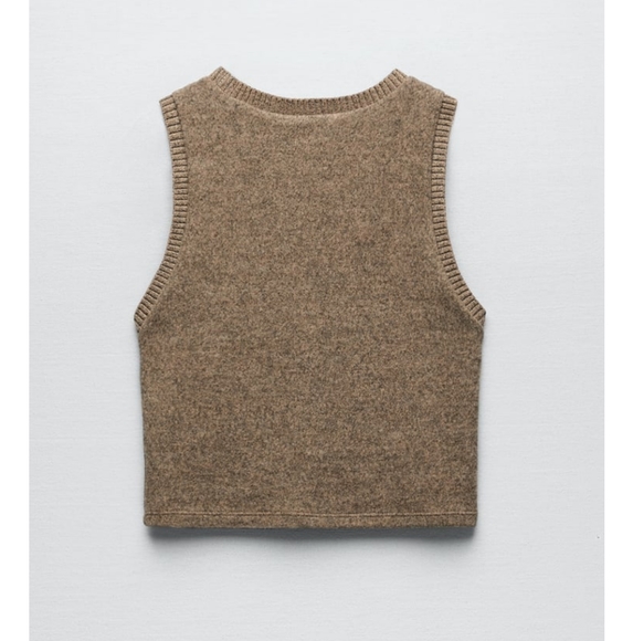 Zara Camel sweater vest - Picture 3 of 7